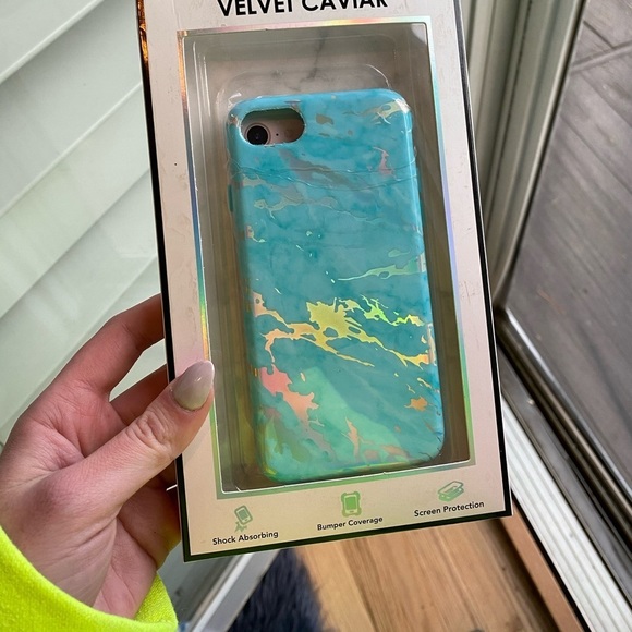 Velvet Caviar Accessories - Velvet Caviar | Blue Marble Holo Chrome iPhone 8 Case